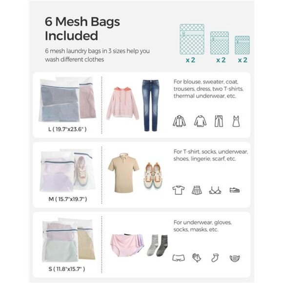 130L Clothes Hamper with Lid, 2 Removable Liner Bags, 6 Mesh Bags, Wicker - Picture 7 of 8